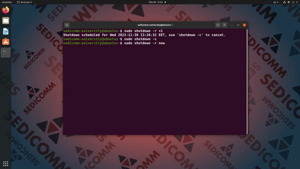 Как перезагрузить или выключить компьютер под управлением Линукс, курсы администратора Linux Вильнюс