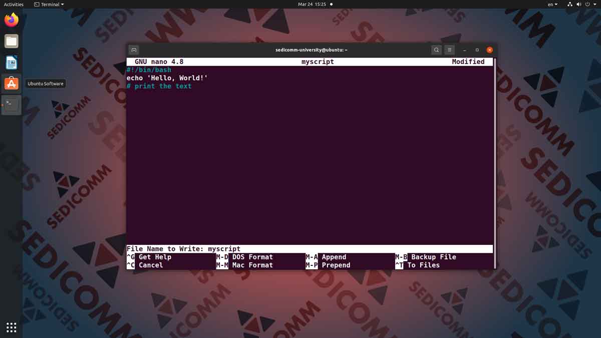 How to write a script in Linux, Linux operating system lecture course