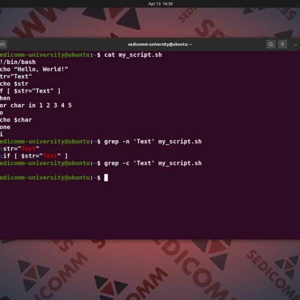 Вывод номеров строк или количества совпадений с помощью grep, операционная система Linux курс лекций Баку