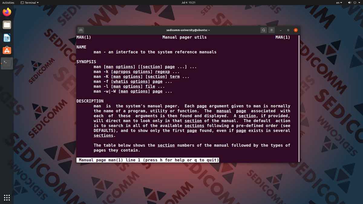 man コマンドを使用してヘルプ情報を取得する方法、Linux コース個別トレーニング Riga Cisco Networking