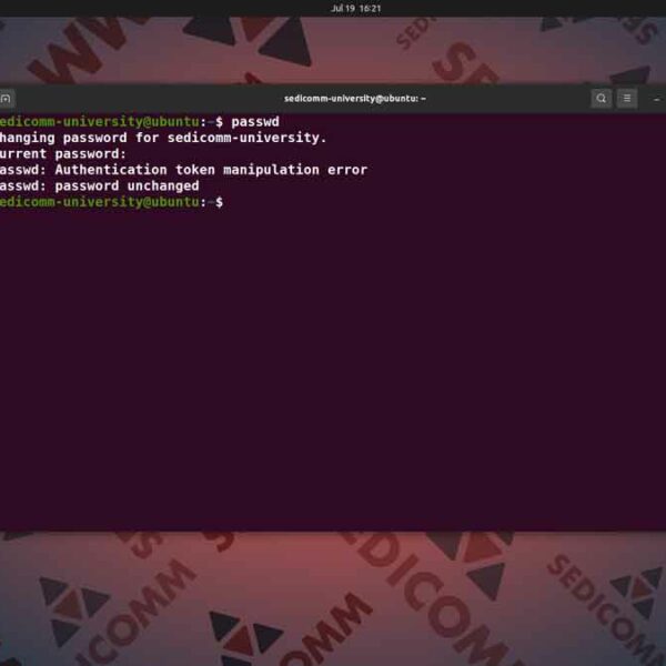 Как сменить пароль учетной записи в Линукс, курсы Linux индивидуальное обучение Бишкек